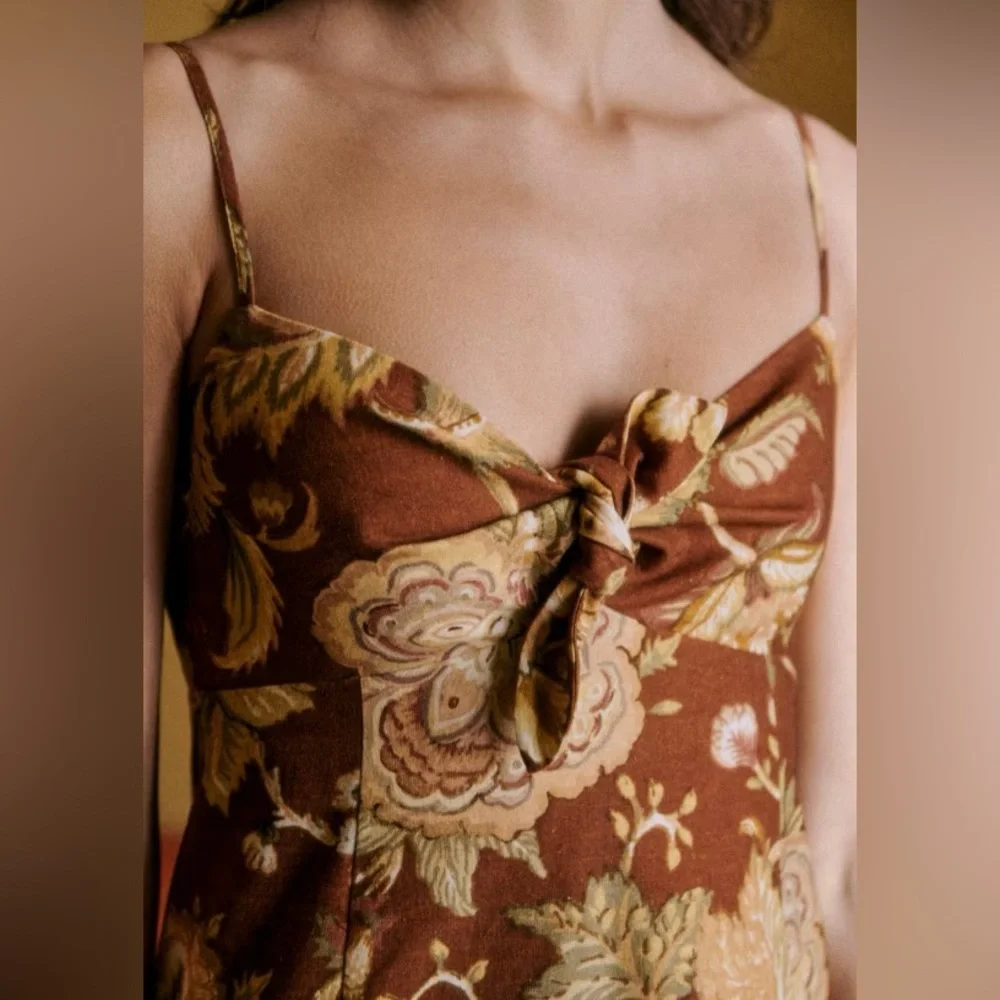 Sezane Chiaretta Dress Adana Maxi Floral Size 36 38 US 4 6 NWT - Picture 12 of 13